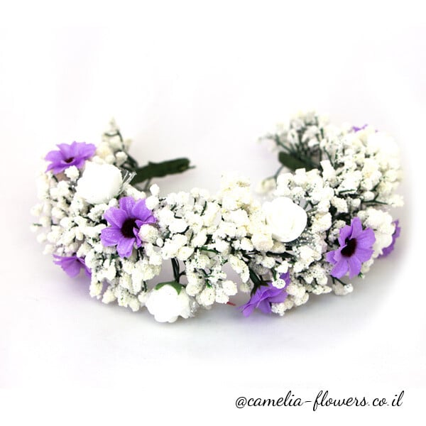 A flower crown on a white background.